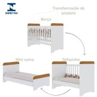 Quarto De Bebê Completo Berço 3 Em 1 Cômoda Infantil Guarda Roupa Branco Carolina Baby - 3