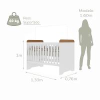 Quarto De Bebê Completo Berço 3 Em 1 Cômoda Infantil Guarda Roupa Branco Carolina Baby