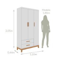 Quarto De Bebê Completo Berço 3 Em 1 Cômoda Infantil Guarda Roupa Branco Carolina Baby - 9