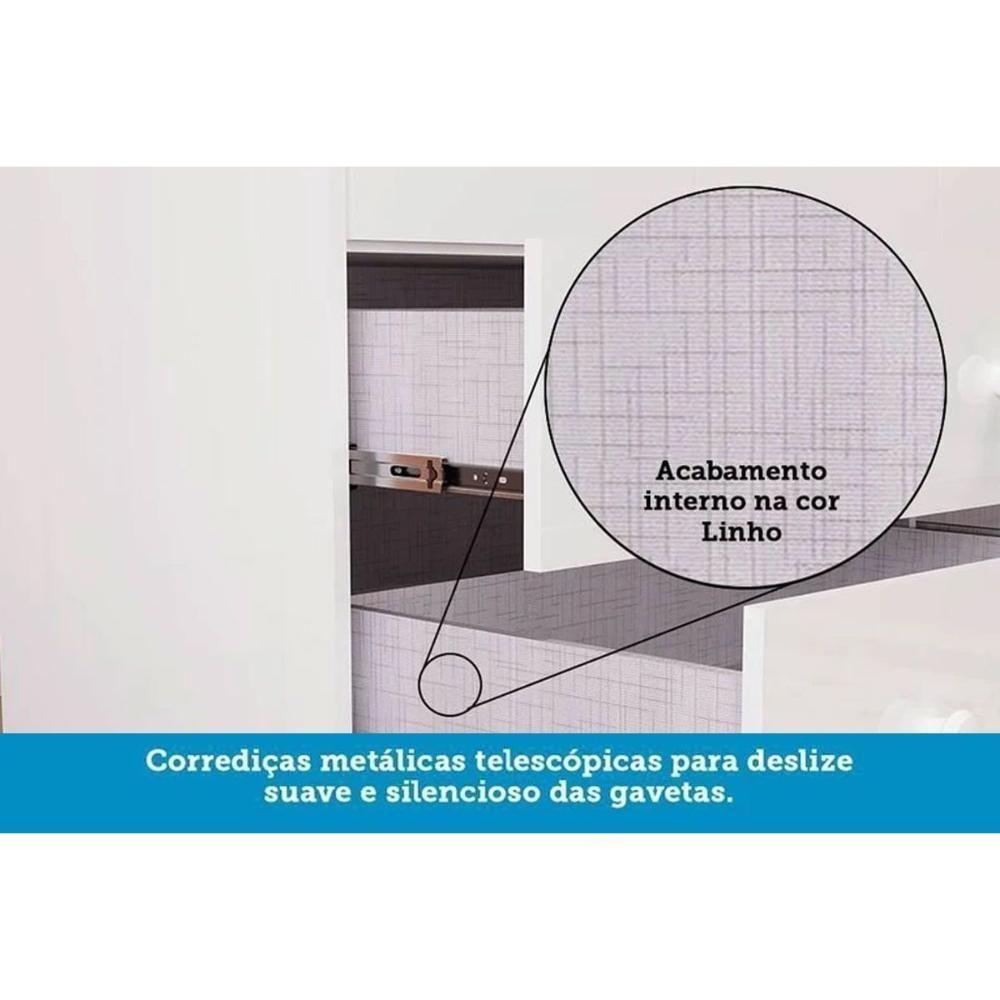 Cômoda Bebê Elô C- 1 Porta Cristal E 4 Gavetas Branco-amendoa - Peroba - 5