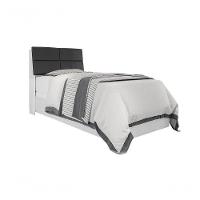 Cabeceira Box Solteiro 0,88 Isis Branco Com Painel Class Preto - Framar Móveis - 2