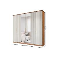 Guarda Roupa Casal 6 Portas ( 2 C- Espelho) E 6 Gavetas La Belle Cinamomo-off White - Panan - 2