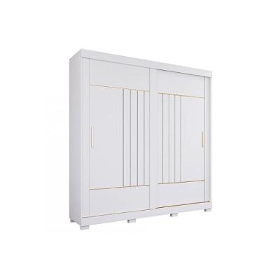 Guarda Roupa Casal 2 Portas De Correr E 3 Gavetas C- Pés Ayla Branco - Panan