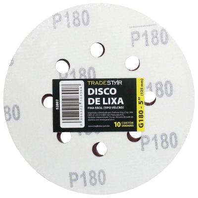 Disco Lixa 125 Mm G180 Alvenaria Com Fixador Tradestar