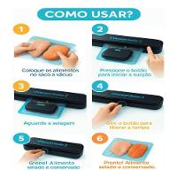 Máquina Seladora A Vácuo Portátil 90w Bivolt Para Conservação De Alimentos - 5