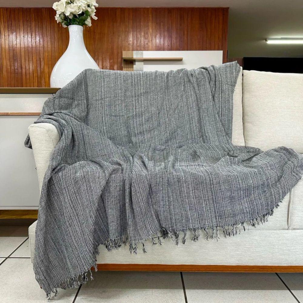 Manta Para Sofá 4,00x1,80 King Size Gigante Capa De Sofa Cama Grande De 2 E 3 Lugares Tecido Grosso Preto Mesclado - 1