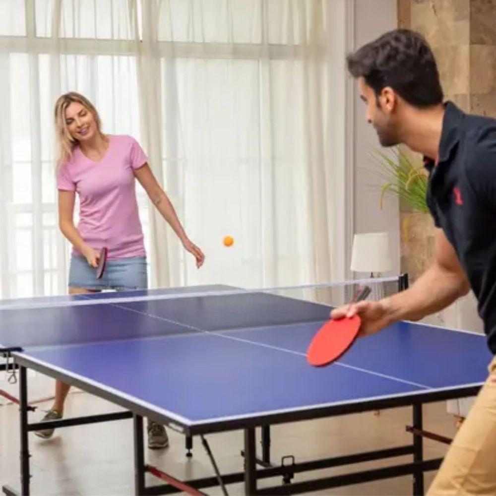 Kit Completo De Ping Pong Com Rede 2 Raquetes E 3 Bolinhas - 5