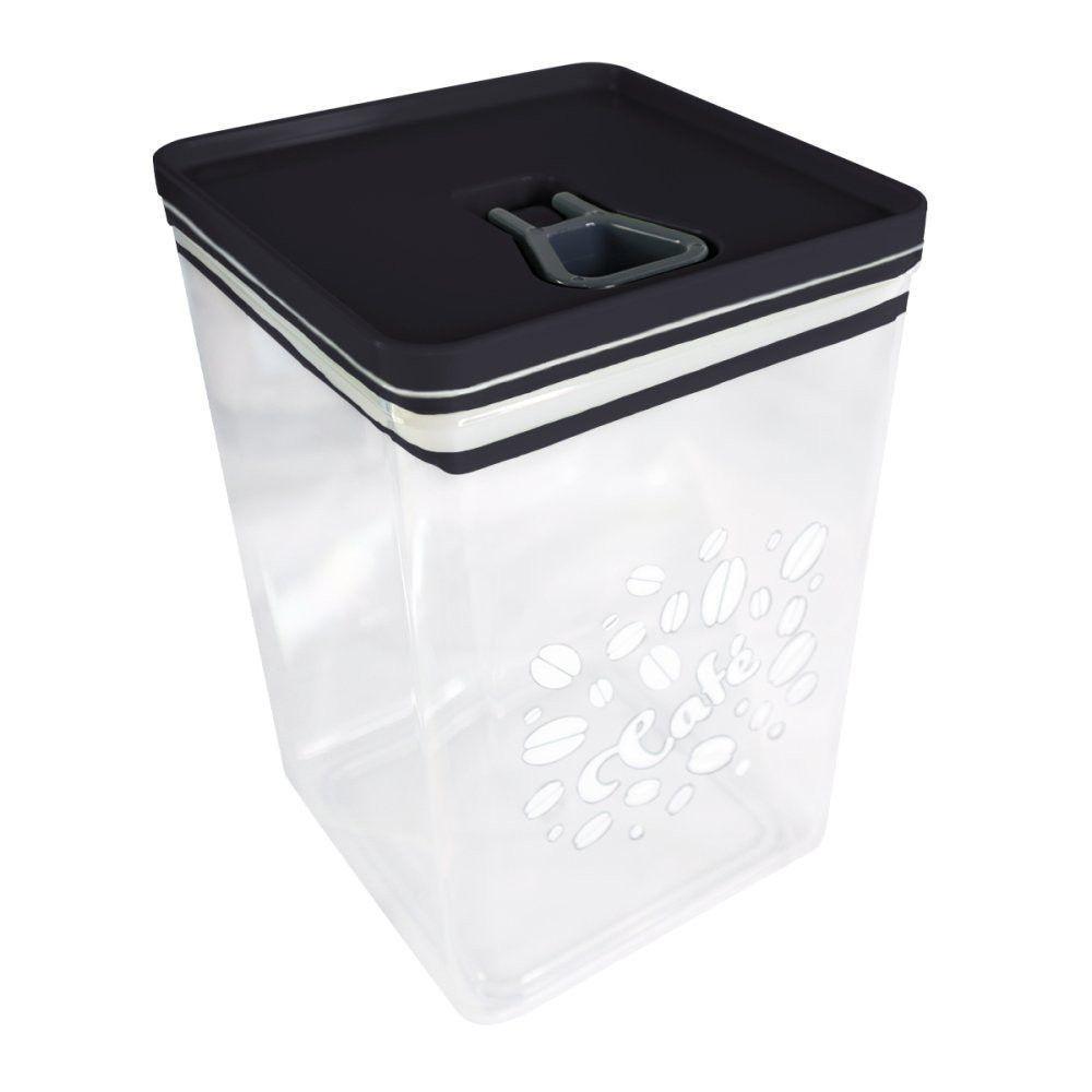 Kit Café 6 Peças Preto Garrafa Térmica 1l Leiteira 1l Pote Hermético Açucareiro Colher Medidora Suporte De Filtro - 6