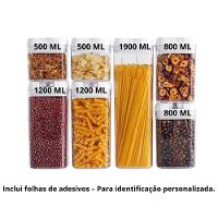 Kit 7 Potes Herméticos Acrílico Cereais Bolachas Castanhas Macarrão Sucrilhos - 2