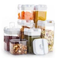 Kit 7 Potes Herméticos Acrílico Cereais Bolachas Castanhas Macarrão Sucrilhos