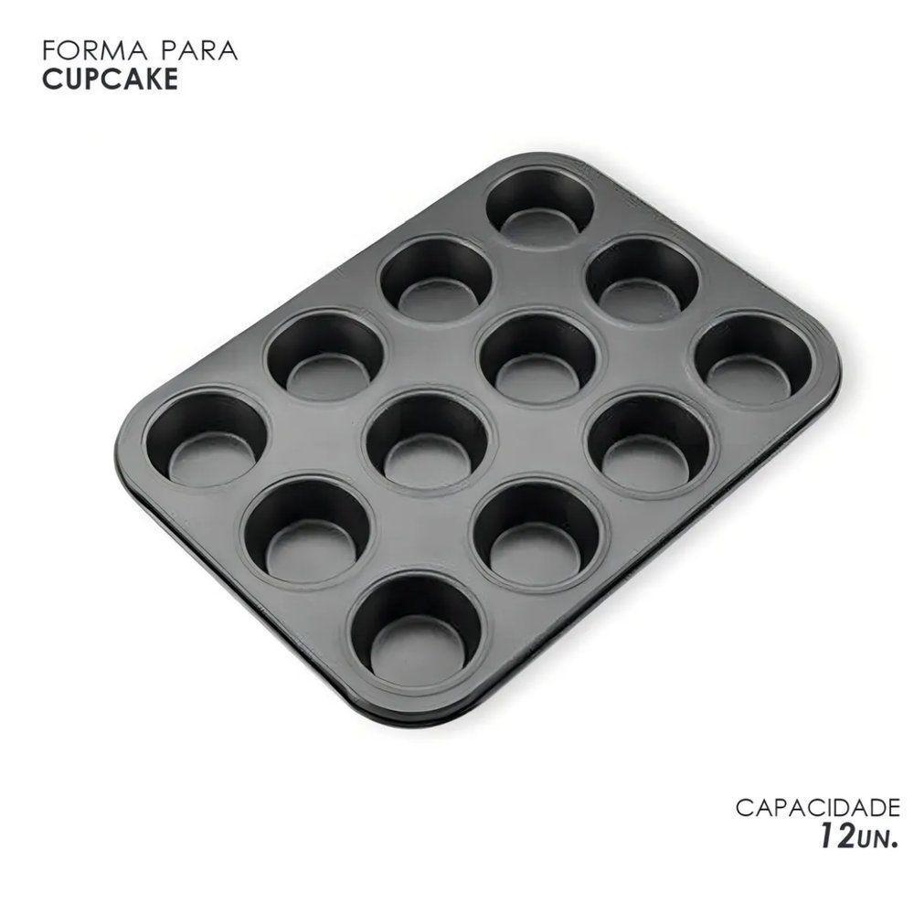 Kit 2 Formas Assadeira Para Cupcakes Antiaderente Teflon Empadas Queijadinha Pao De Queijo Não Gruda - 4
