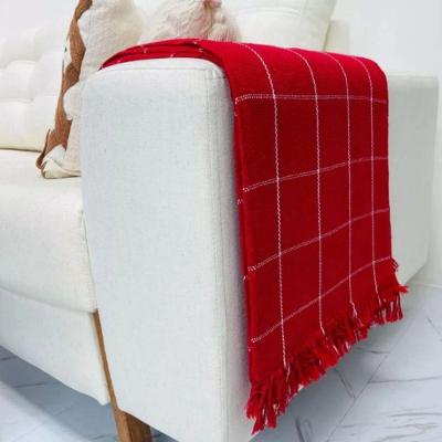 Manta Grande Para Sofá E Cama Xadrez 2,40x1,80 Capa Protetora De Sofa 2 E 3 Lugares Gigante Vermelho Com Branco