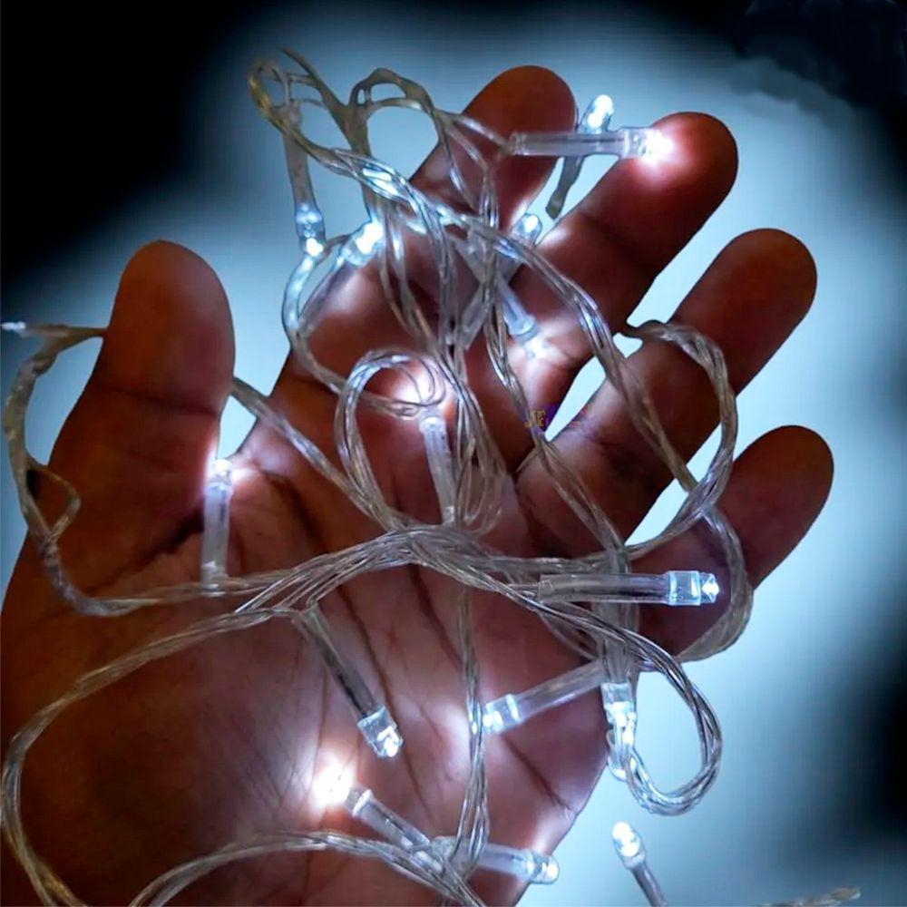 Pisca Cordão Varal Natal 100 Lâmpadas Led Branco De 10m 220v - 2