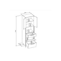 Paneleiro De Cozinha Atena C- 3 Portas 2 Gavetas E 1 Nicho P- Forno 70cm Jequitiba-off White Fosco - Linea Brasil - 2