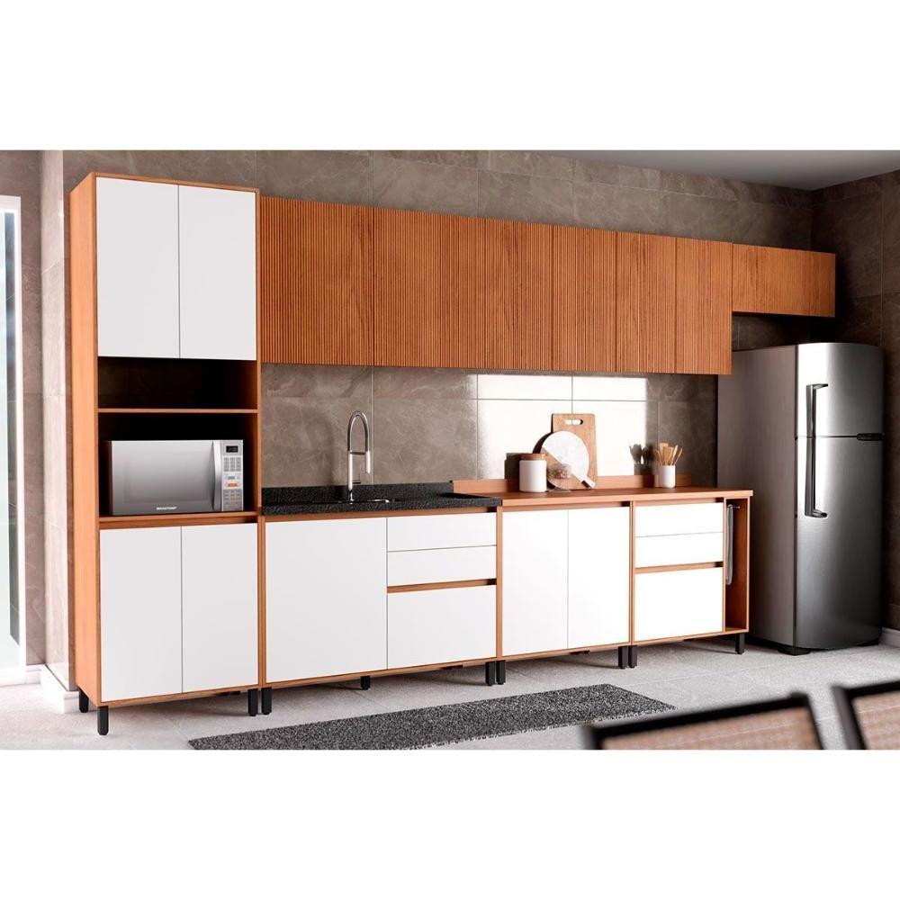 Paneleiro De Cozinha Denver Ph 3115 C- 4 Portas 70cm Freijo Rocks-branco - Herval - 5