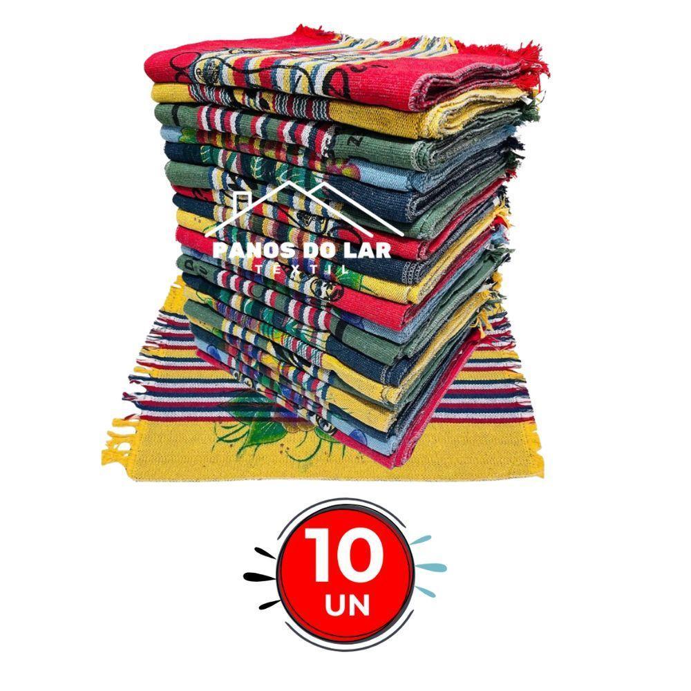 Kit Tapete Simples Para Piso De Banheiro E Entrada De Porta Listrado Estampado 100% Algodão 52x34cm Quantidade:10 Tapete - 1