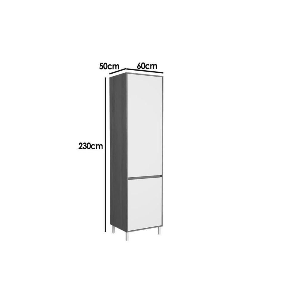 Paneleiro De Cozinha Denver Ph 3113 C- 2 Portas 60cm Freijo Rocks-branco - Herval - 4