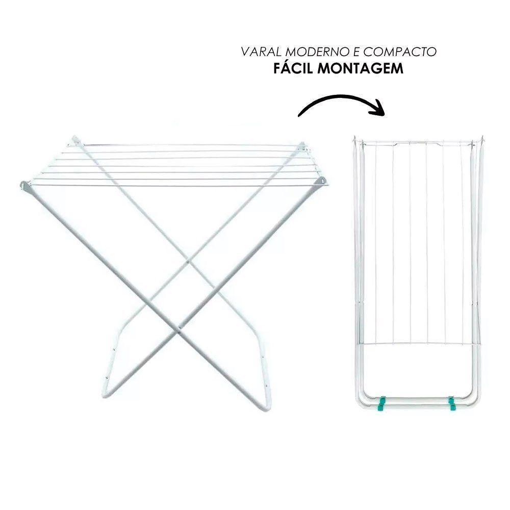 Varal De Roupas De Chão Portátil Leve Resistente - 4