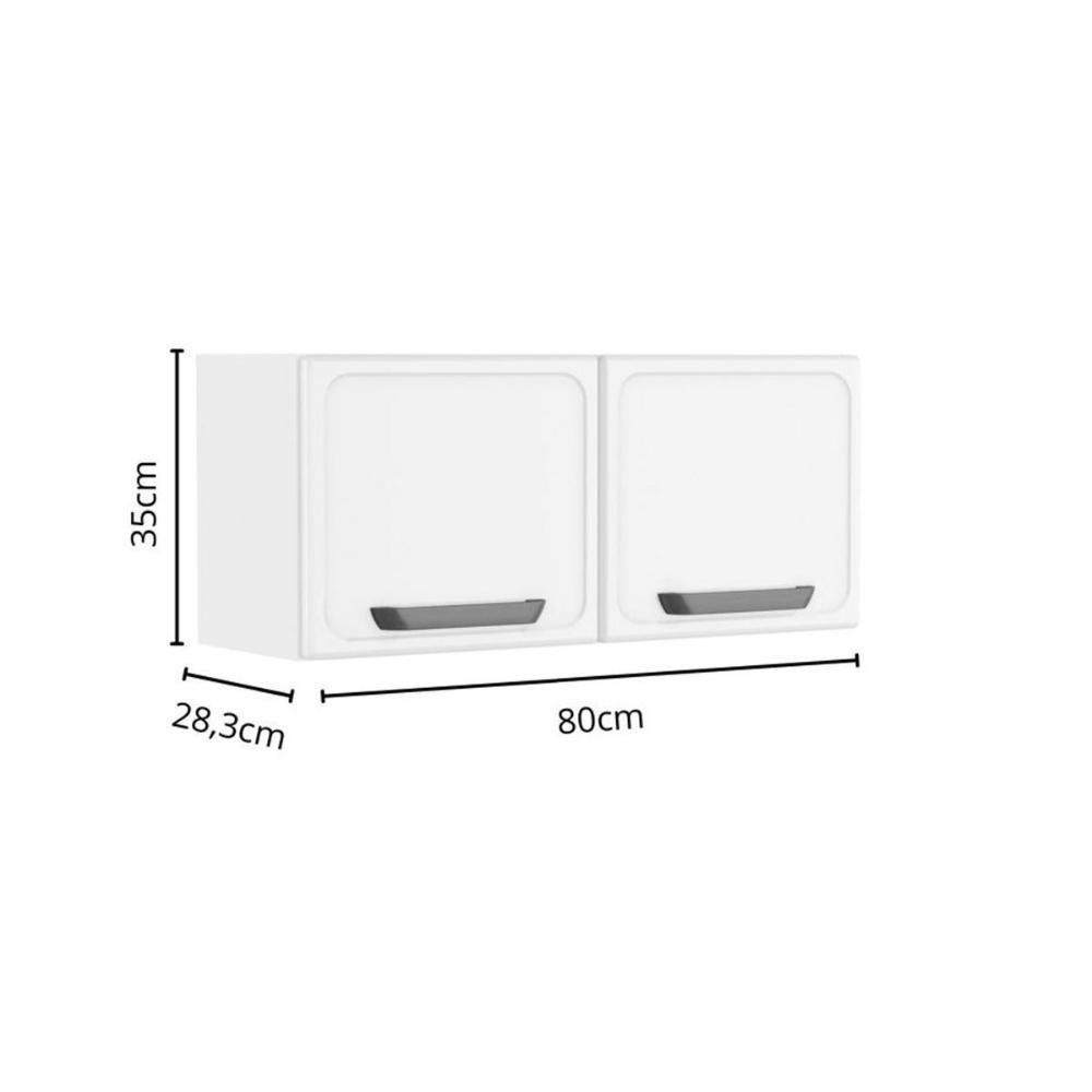 Armário De Cozinha Modulado Bella C- 2 Portas 80cm Branco - Bertolini - 2