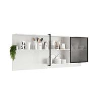 Armário Aéreo Cozinha Modulado Alpha 2504 C- 1 Porta C- Vidro 200cm Branco - Carraro - 1