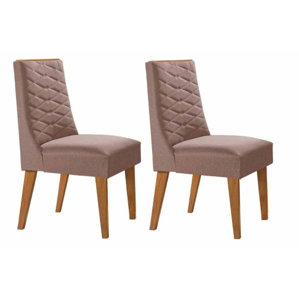 Cadeira De Cozinha Dafne Kit 2 Un Naturale-linho Capuccino - Rufato - 1