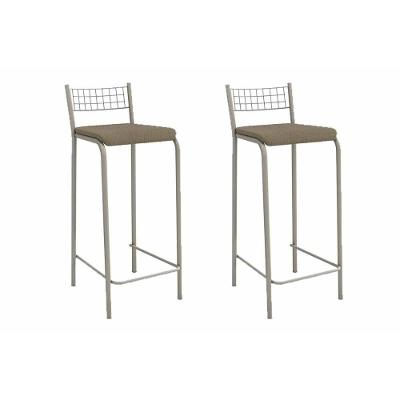 Banqueta Sala De Jantar Gênova 2b705nk Aço Kit 2 Un Niquel-boucle Bege Fendi - Kappesberg