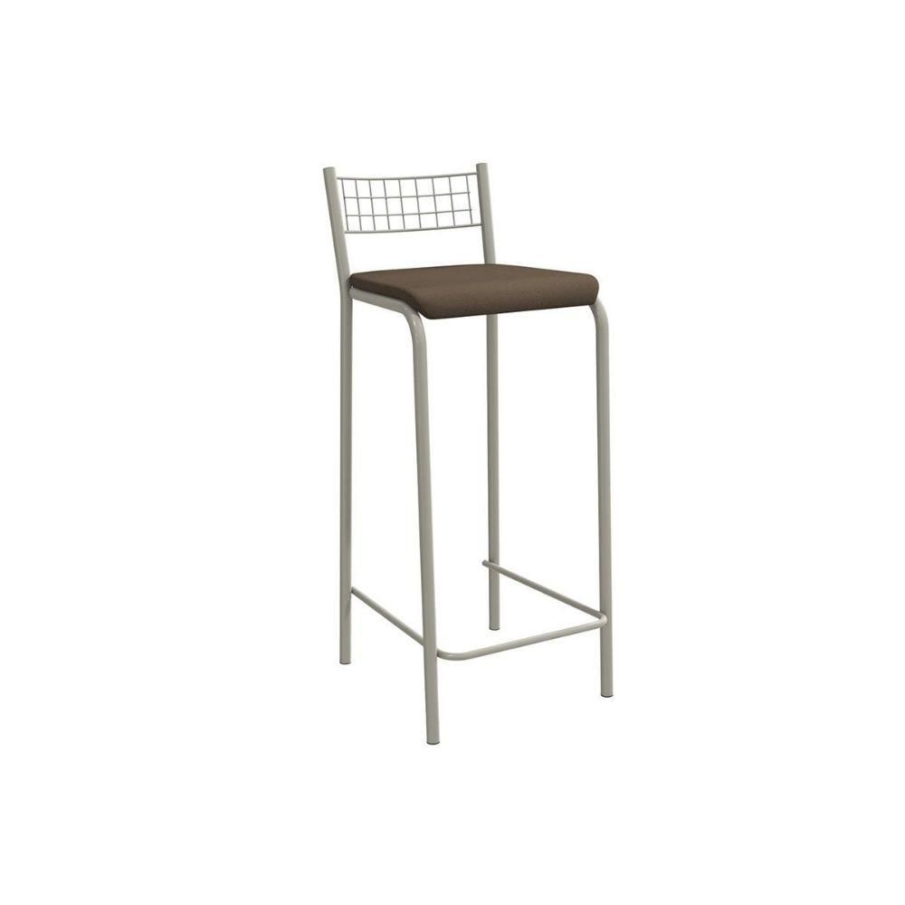 Banqueta De Cozinha Gênova 1b705nk Aço 1 Un Niquel-suede Cappuccino - Kappesberg - 1