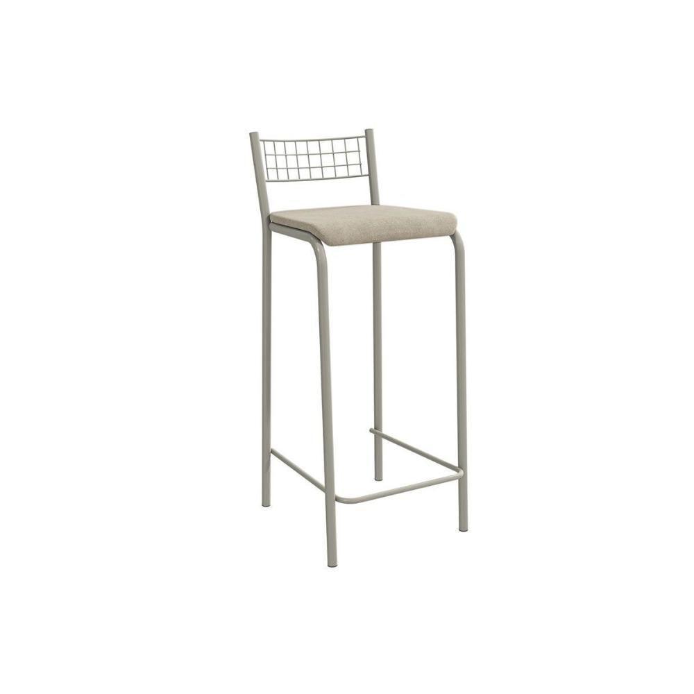 Banqueta De Cozinha Gênova 1b705nk Aço 1 Un Niquel-linho Bege Fendi - Kappesberg - 1