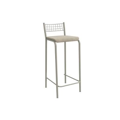 Banqueta De Cozinha Gênova 1b705nk Aço 1 Un Niquel-linho Bege Fendi - Kappesberg