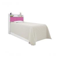 Cabeceira Box Solteiro 0,88cm Elisa Branco Branco/rosa - Framar Móveis