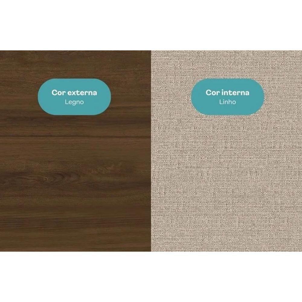 Armário Multiuso Lavanderia 626 C- 2 Portas E Pés Noce - Carraro - 8