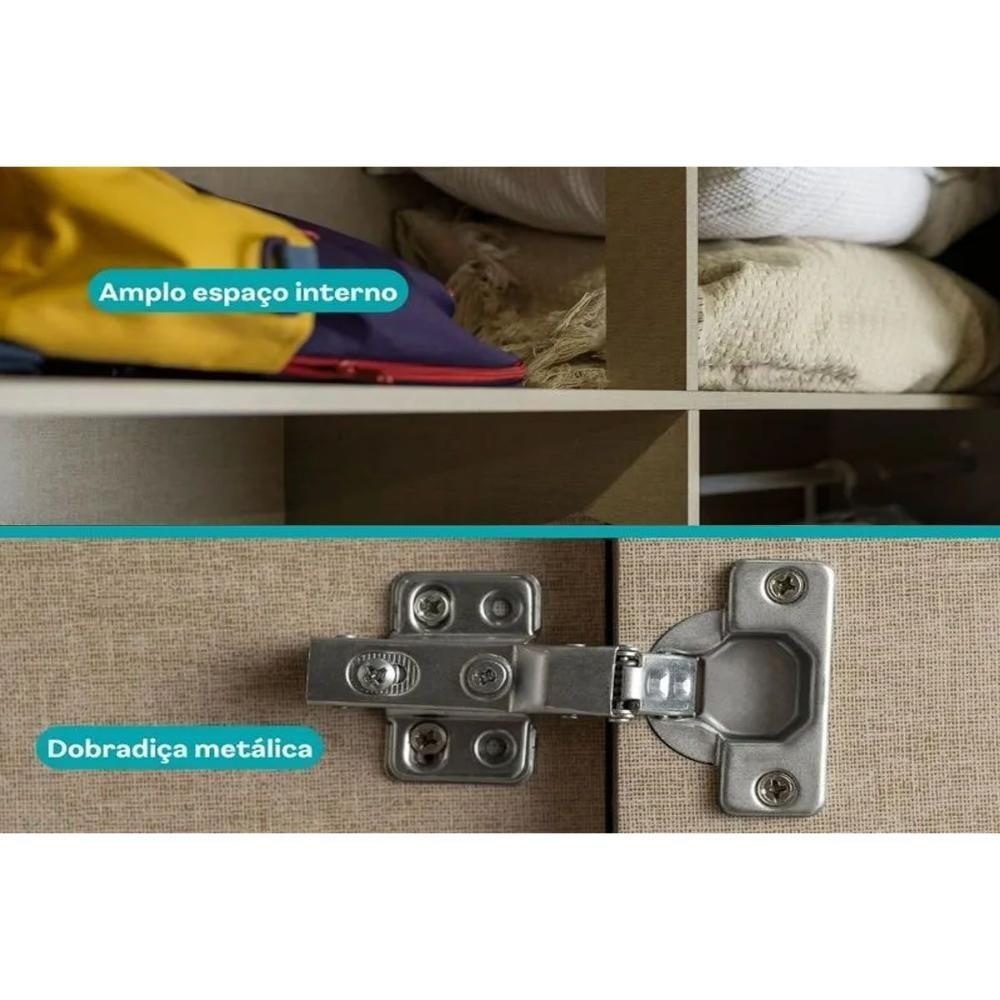 Armário Multiuso Lavanderia 626 C- 2 Portas E Pés Branco - Carraro - 7