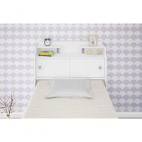 Cabeceira Box Solteiro 0,88cm Elisa Branco Branco/preto - Framar Móveis - 3