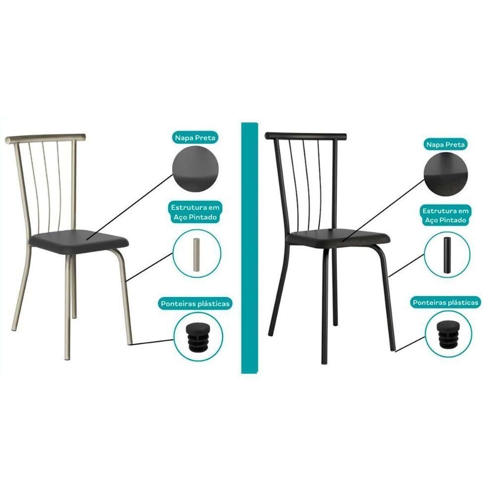 Cadeira Sala De Jantar 154 Aço Kit 4 Uni Prata-courano Branco - Carraro - 6