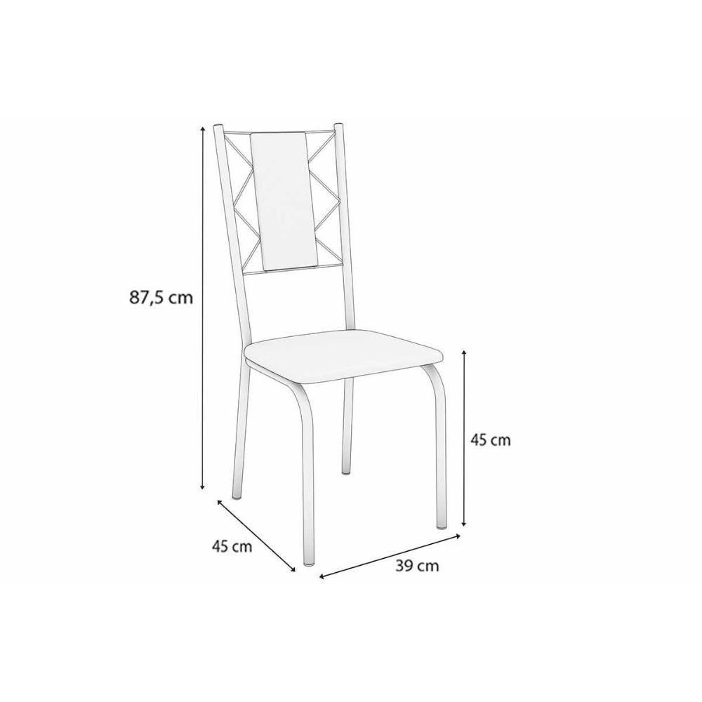 Cadeira De Cozinha Lisboa 2c076prf Aço Kit 2 Un Preto-boucle Cinza - Kappesberg - 2