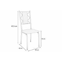 Cadeira De Cozinha Lisboa 2c076prf Aço Kit 2 Un Preto-boucle Cinza - Kappesberg - 2