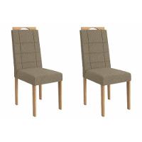 Cadeira De Cozinha Flora 2cad150 Madeirado Kit 2 Un Carvalho-boucle Bege Fendi - Kappesberg - 1