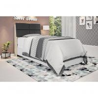 Cabeceira Box Solteiro 0,88 Isis Amarula Com Painel Class Preto - Framar Móveis - 1