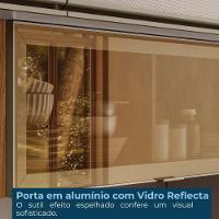 Balcao Com Tampo E Armario Aereo Vidro 120 Cm Proenca Nogueira Nude Prime Demartez Nogueira Nude Prime - 8