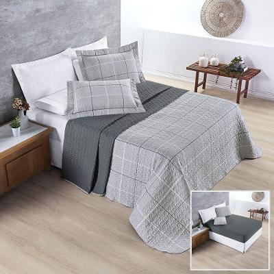 Cobre Leito + Jogo De Cama Avere 200 Fios King 06 Peças 100% Poliéster - Dallas