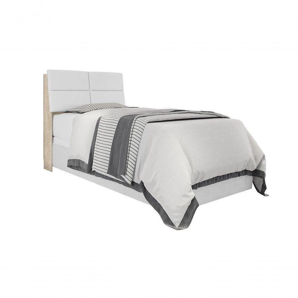 Cabeceira Box Solteiro 0,88 Isis Amarula Com Painel Class Branco - Framar Móveis - 5