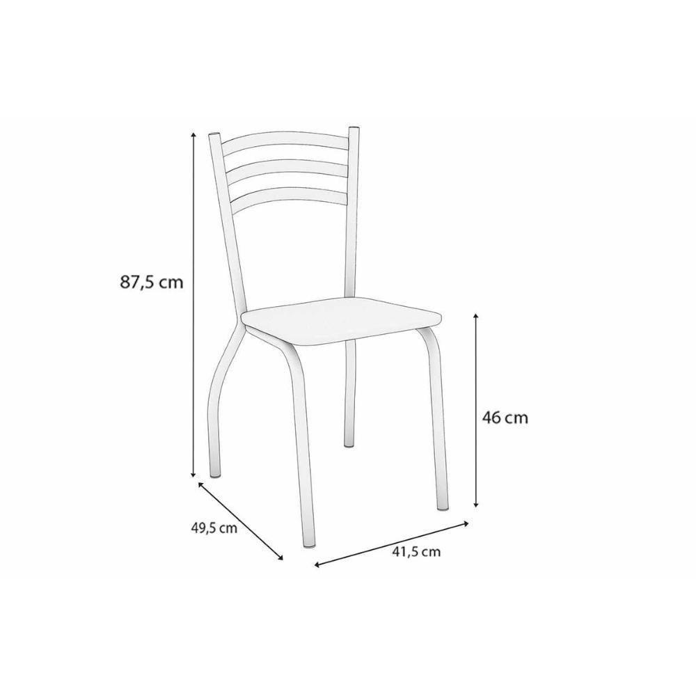 Cadeira Sala De Jantar Portugal 2c007prf Aço Kit 2 Un Preto-boucle Cinza - Kappesberg - 2