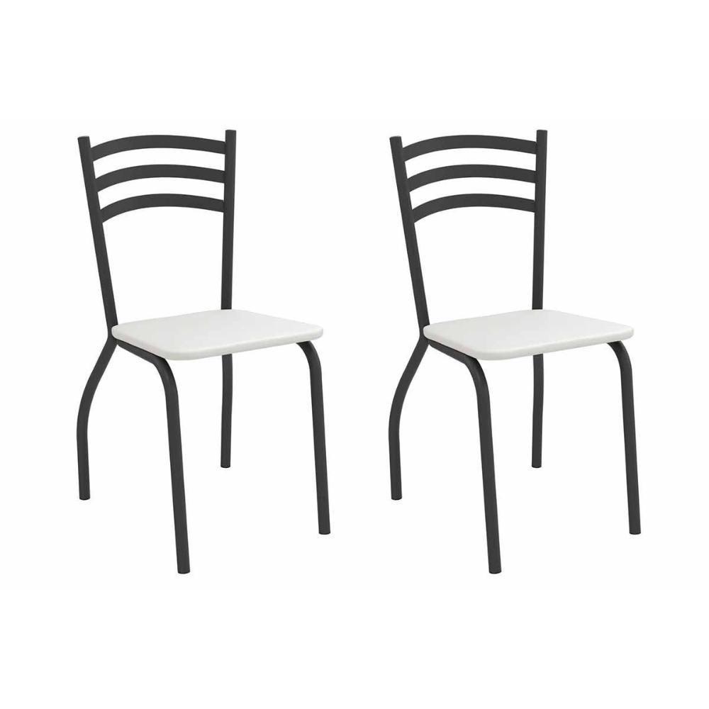 Cadeira Sala De Jantar Portugal 2c007prf Aço Kit 2 Un Preto-ano Branco - Kappesberg - 2