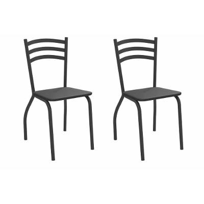 Cadeira Sala De Jantar Portugal 2c007prf Aço Kit 2 Un Preto-ano Branco - Kappesberg