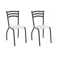 Cadeira Sala De Jantar Portugal 2c007prf Aço Kit 2 Un Preto-ano Branco - Kappesberg - 2