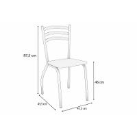 Cadeira Sala De Jantar Portugal 2c007prf Aço Kit 2 Un Preto-ano Branco - Kappesberg - 3