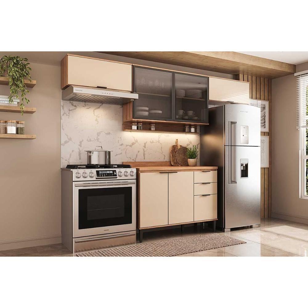 Cozinha Modulada Carraro Alpha Alpha 4 Peças (3aéreos+1balcão) C4p180 Freijo-off White-carraro - 1