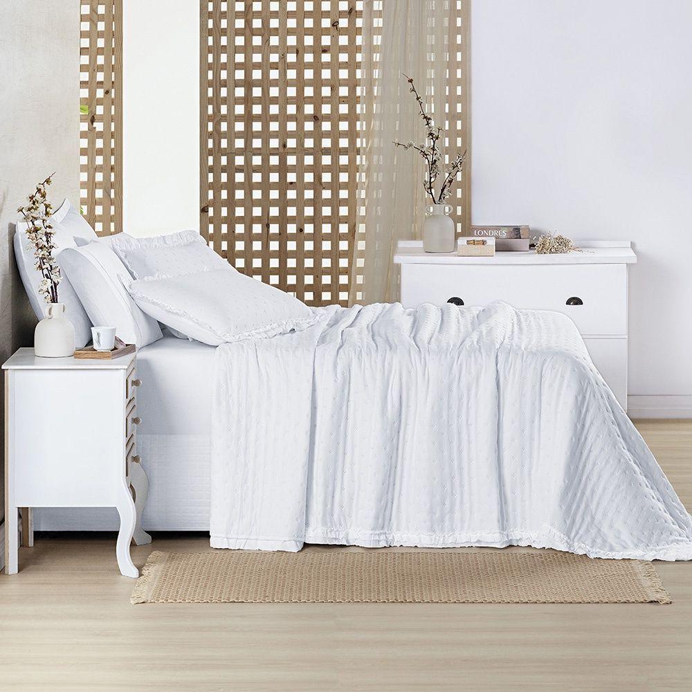 Colcha Alice 200 Fios Queen 03 Peças 100% Poliéster - Branco - 7