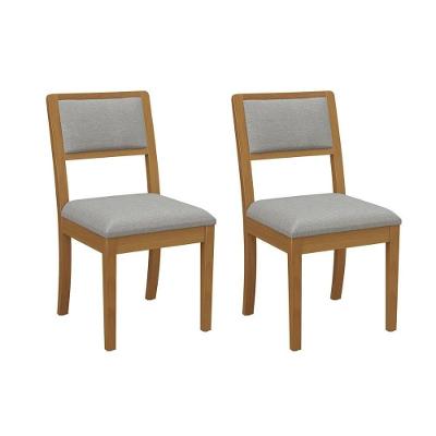 Kit 2 Cadeiras De Cozinha Alice 2cmm006ca Premium Madeira Maciça 2 Un Carvalho-linho Cinza - Kappesberg