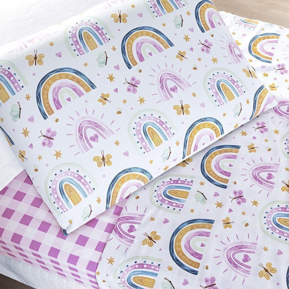 Jogo De Cama Tutti Kids 200 Fios Solteiro 03 Peças 100% Poliéster - Rainbow - 2